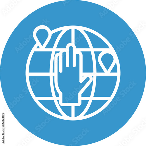 Volunteering Abroad Vector Line White Circles Multicolors