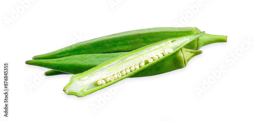 okras isolated on white background