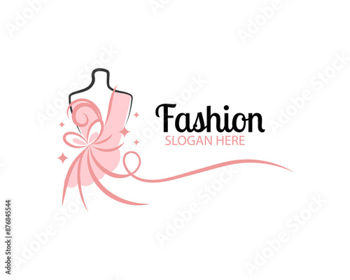 Monochrome Bridal Gowns Boutique Logo Ideas, Sign, Icon, Mannequin, Fashion, Beautiful Bride, Boutique Bridal Logo Illustration Vector Design