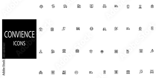 Convience simple concept 40 icons set.Vector illustration.