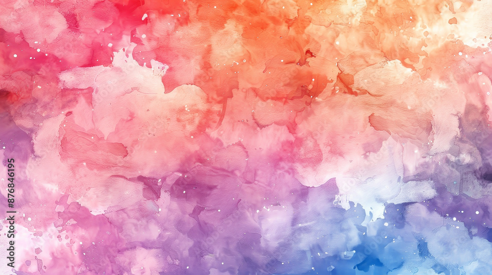 Fototapeta premium A colorful watercolor painting with a lot of different colors and brush strokes