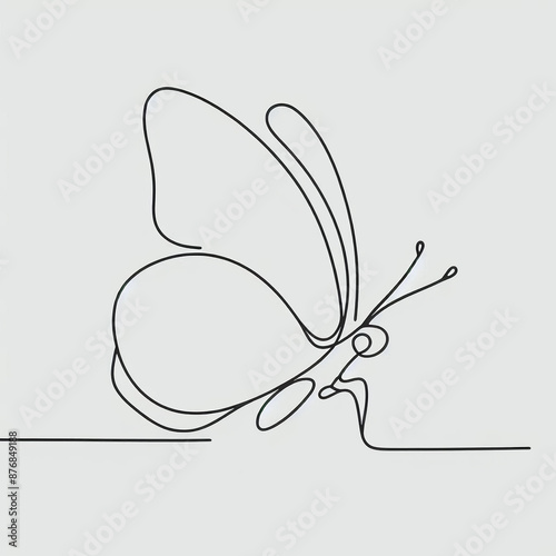 Wallpaper Mural 
butterfly silhouette thin lines flat colors Torontodigital.ca