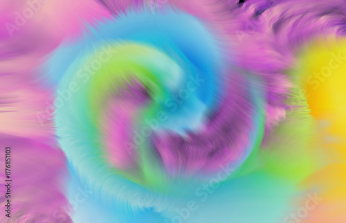 Abstract digital painting with swirl of colors in soft style photo