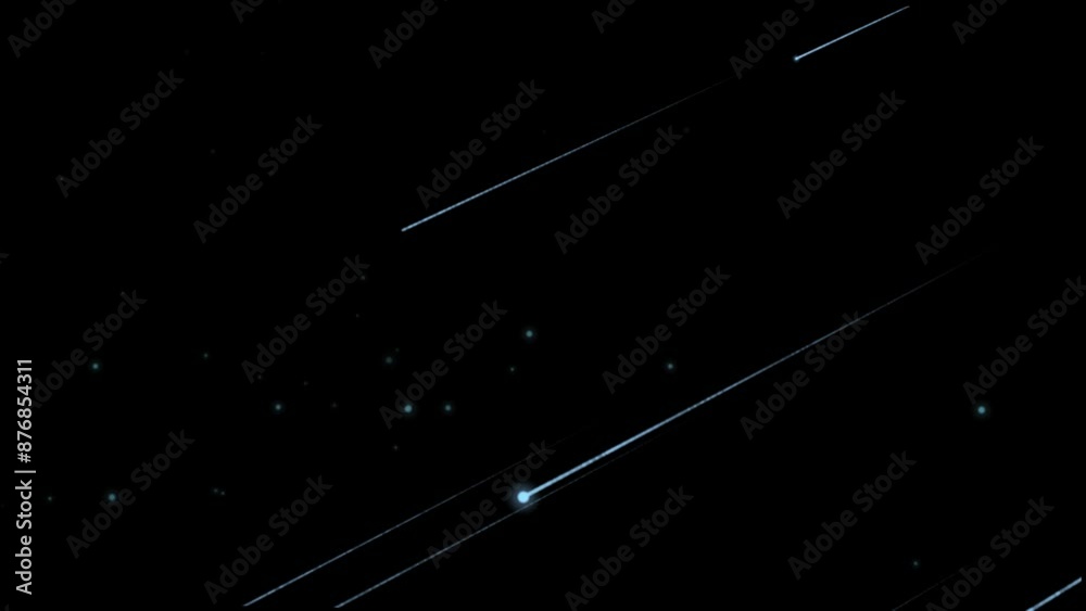 alpha Meteor shower falls in the night universe starry sky