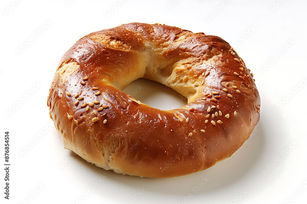 bagel with seeds on white background bagel with seeds on white background