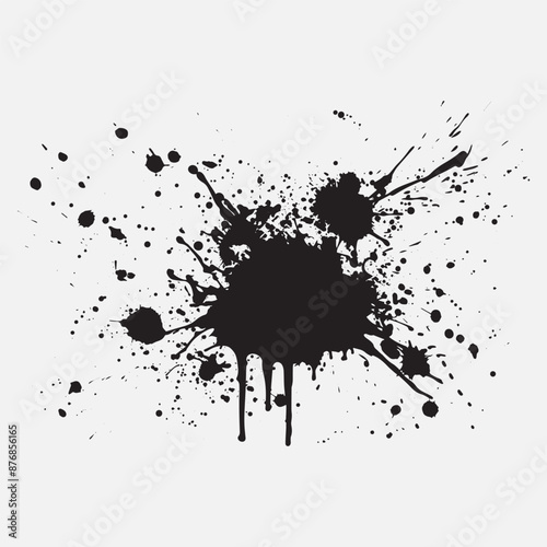 ink blot black, transparent background, generated AI