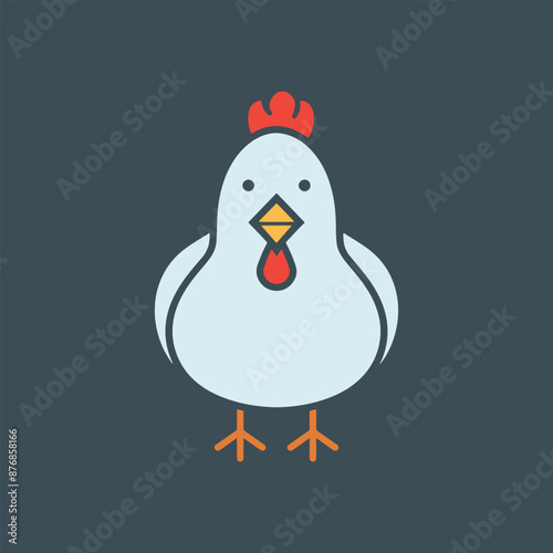 simple chicken vector icon illustration, abstract chicken rooster face head mascot logo vector icon