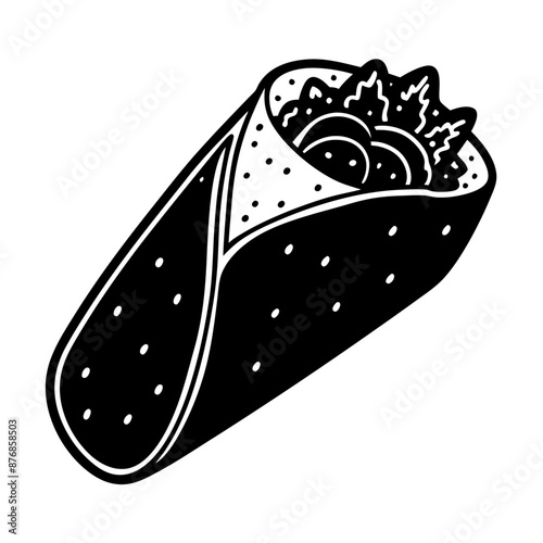 burrito black silhouette art illustration