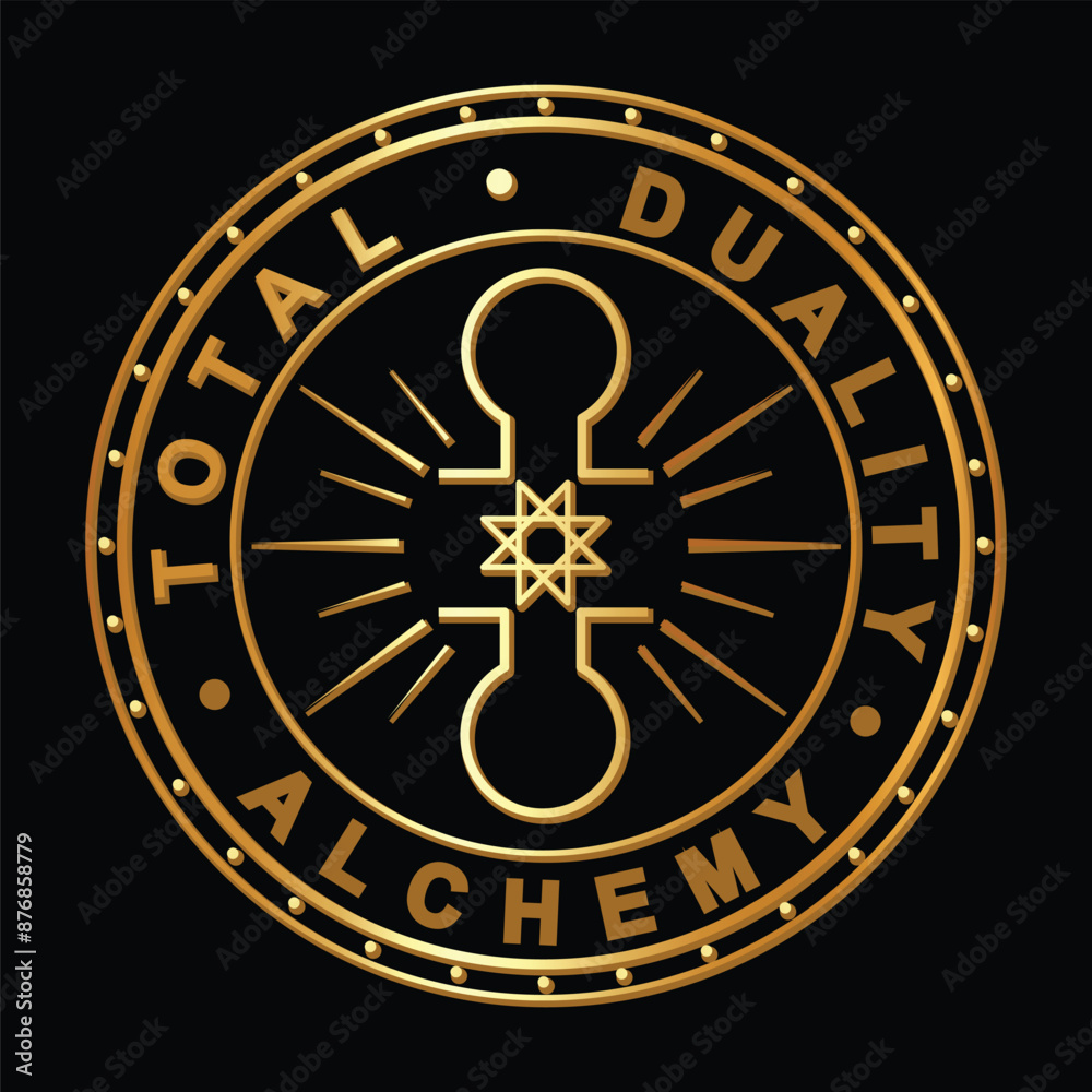 Obraz premium magic alchemy gold evil logo