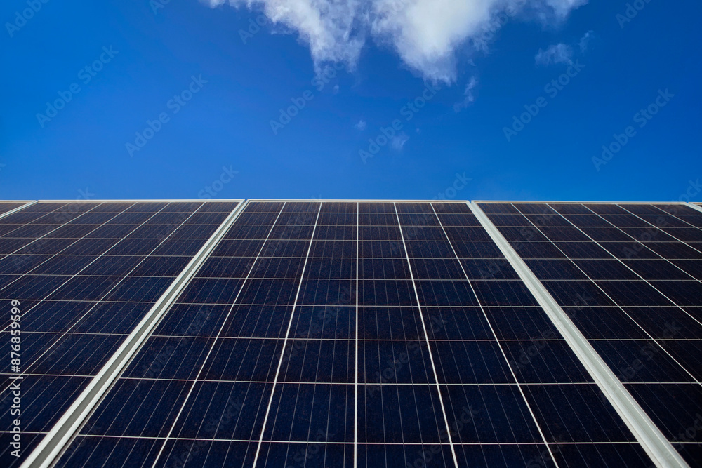 Solar panels power generation equipment, in the sun rays, solar panel with sunlight and sky background. concept clean energy power in nature Solar panels power generation equipment, in the sun rays, solar panel with sunlight and sky background. concept clean energy power in nature