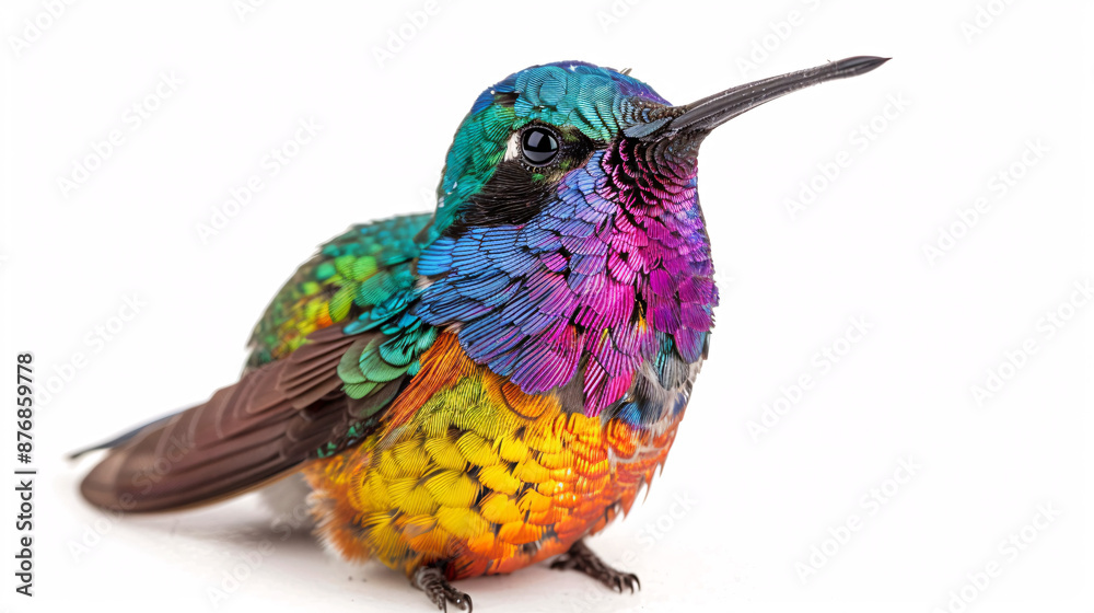 Fototapeta premium Beautiful Colibri hummingbird isolated on a white background.