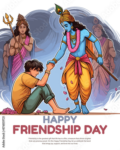 Happy International Friendship Day Celebration Social Media post template banner, Friends Forever, Dosti, Yaara, Dost, Bhai, Brother, Bestie