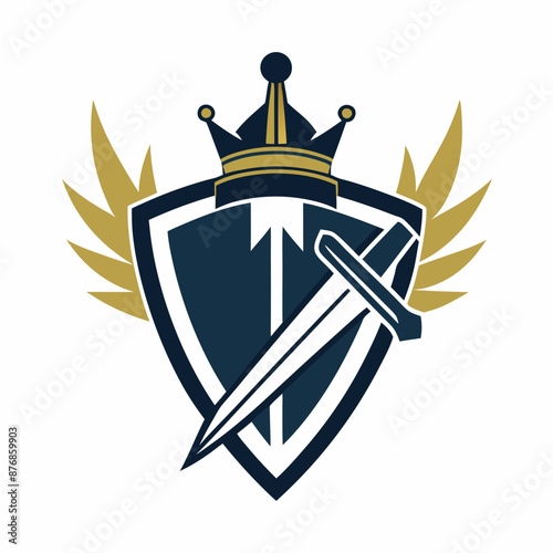 shield with sword vector illustration