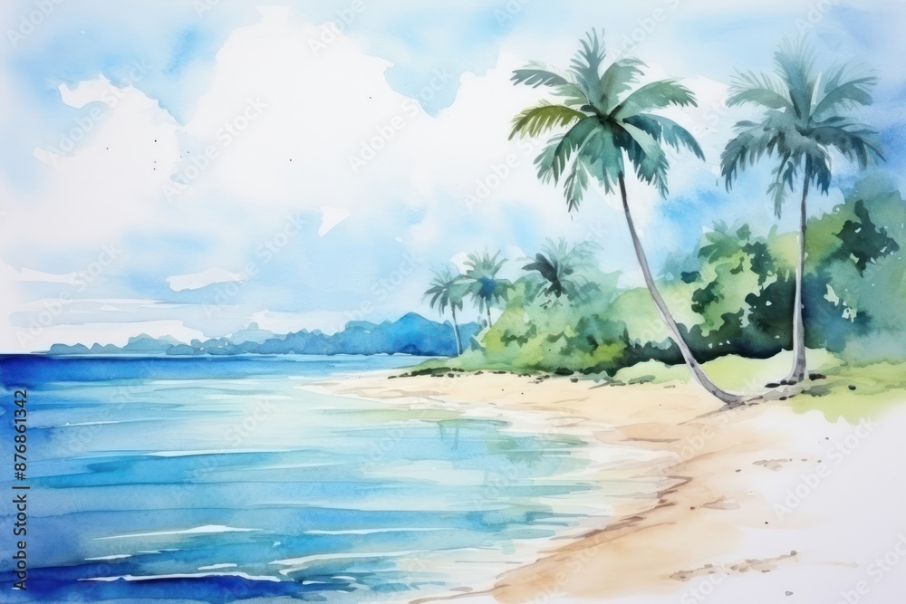 Obraz premium Beach land sea landscape.