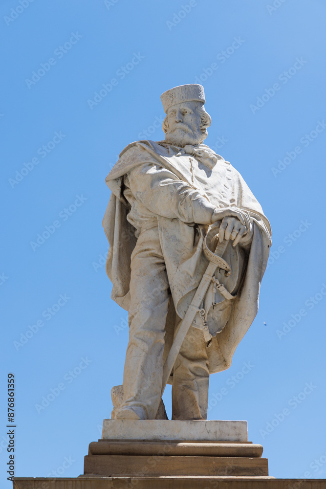 Fototapeta premium View of Statue of Garibaldi in Todi - Umbria - Italy