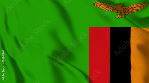 Zambia Waving Flag Hight Quality , For Youtube and Other Social Media Use	