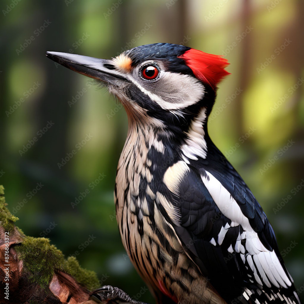 A close up photo of the Woodpecker with blur background. A close up photo of the Woodpecker with blur background.