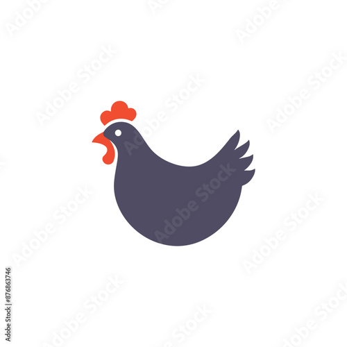 simple chicken vector icon illustration, abstract chicken rooster face head mascot logo vector icon