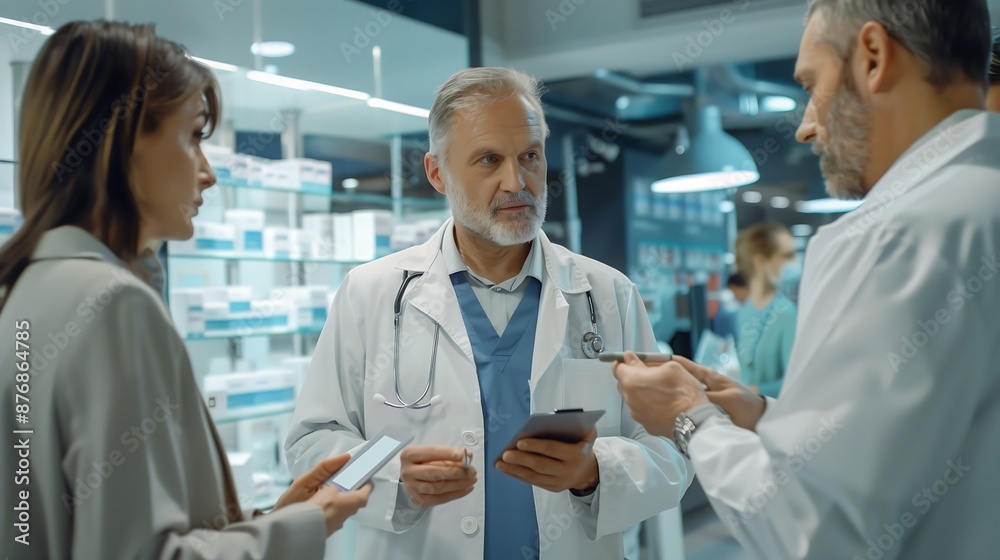 Obraz premium doctor talking to patient in hospital