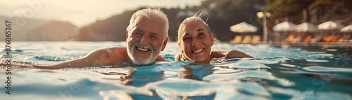 Elderly Couple Enjoying Lei...