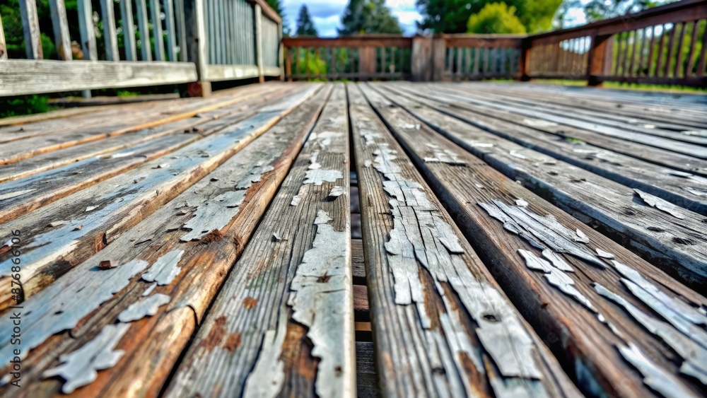 Weathered Deck With Peeling Paint Weathered Deck With Peeling Paint