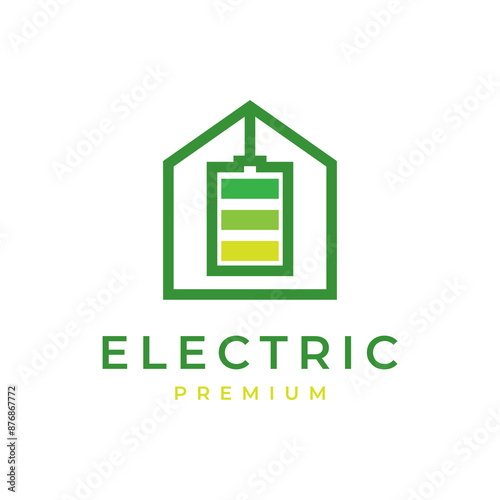 house energy electric modern logo design vector