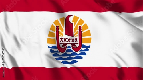 French Polynesia Waving Flag Hight Quality , For Youtube and Other Social Media Use