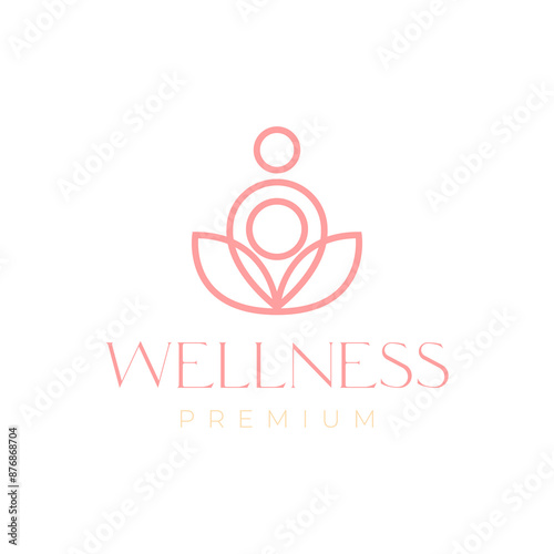 yoga house minimalist colorful logo design vector