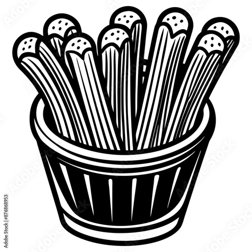 churros black silhouette art illustration