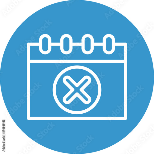  Cancel Event Vector Line White Circles Multicolors
