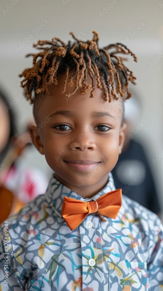 Portrait of a Young Boy with Dreadlocks and a Bow Tie. Portrait of a Young Boy with Dreadlocks and a Bow Tie.