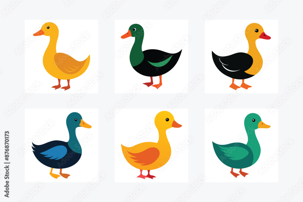 Obraz premium Duck vector art illustration isolated on white background