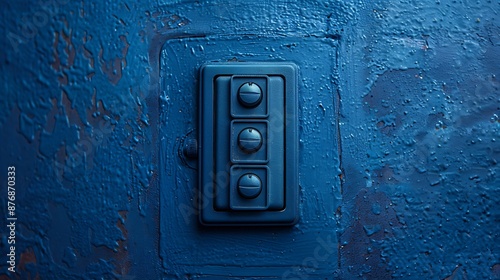 **Smart light dimmer on a solid slate blue background © coco