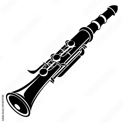 clarinet black silhouette art illustration