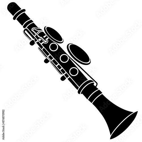 clarinet black silhouette art illustration
