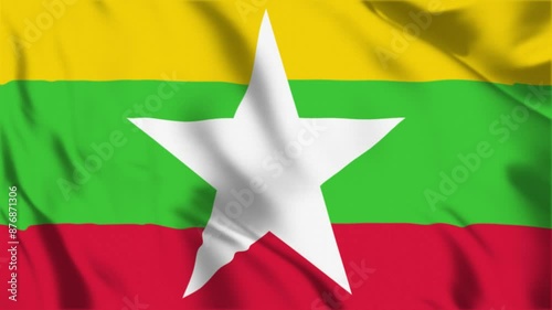 Myanmar Waving Flag Hight Quality , For Youtube and Other Social Media Use