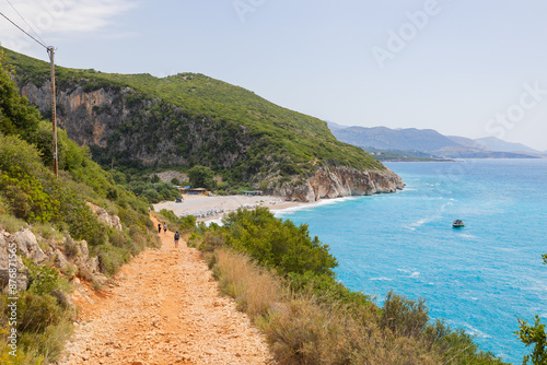 Pathway to Gjipe Beach near Dhermi on the Ionian Sea in southern Albania