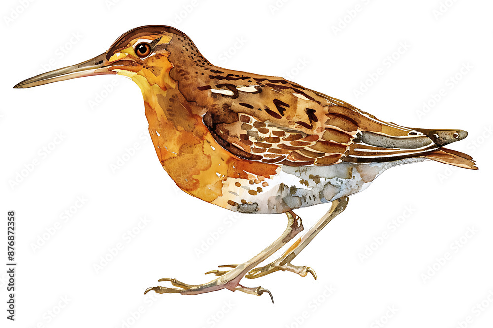 Fototapeta premium Watercolor painting realistic Set birds on white background. Clipping path included.