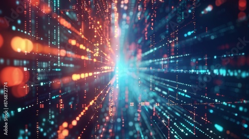 Wallpaper Mural Digital technology concept with technology light effect, abstract tech, innovation future data, internet network, Ai big data, lines dots connection. Torontodigital.ca