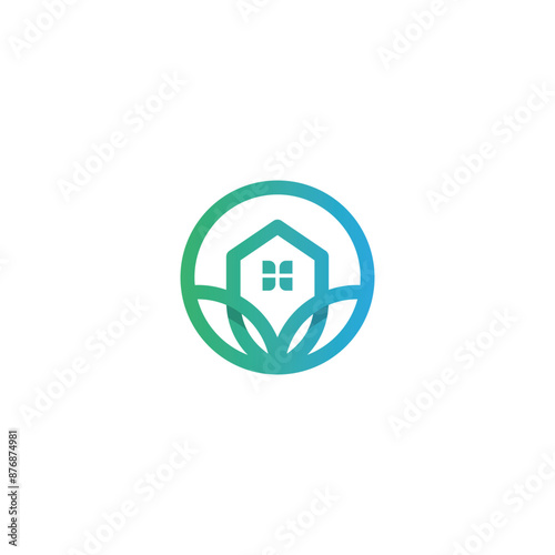 Home Leaf Logo vector. House Organic Icon