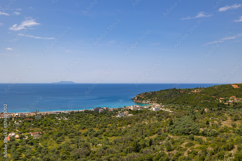 Scenic views of the southern Albanian Riviera coastline near Himare on the Ionian Sea Scenic views of the southern Albanian Riviera coastline near Himare on the Ionian Sea