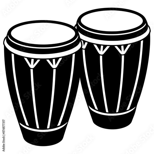 congas black silhouette art illustration