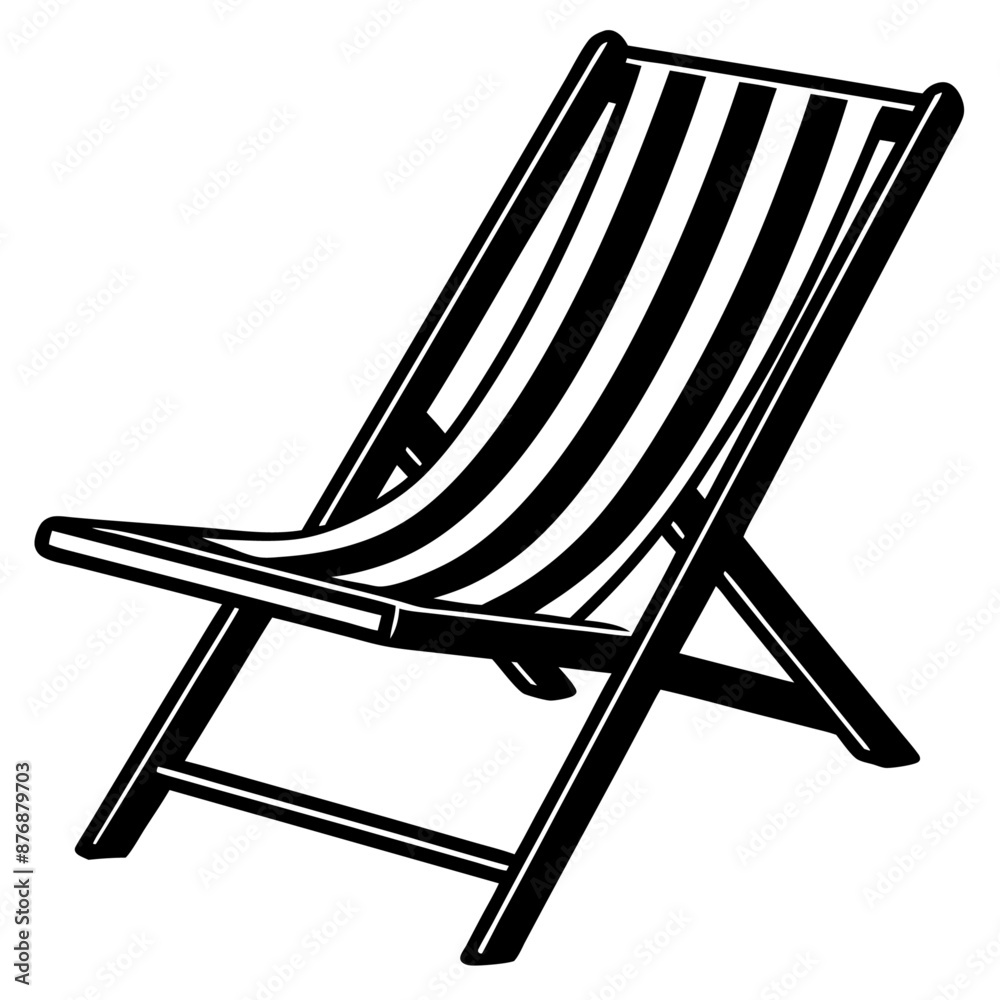 deck chair black silhouette art illustration deck chair black silhouette art illustration