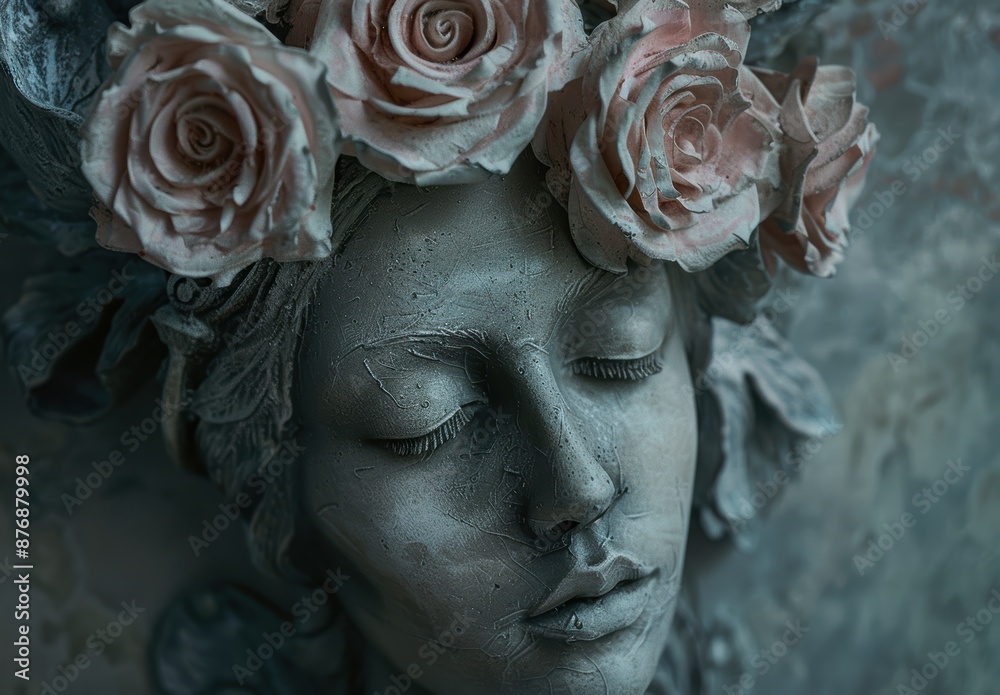 Ethereal portrait of a woman with rose crown Ethereal portrait of a woman with rose crown