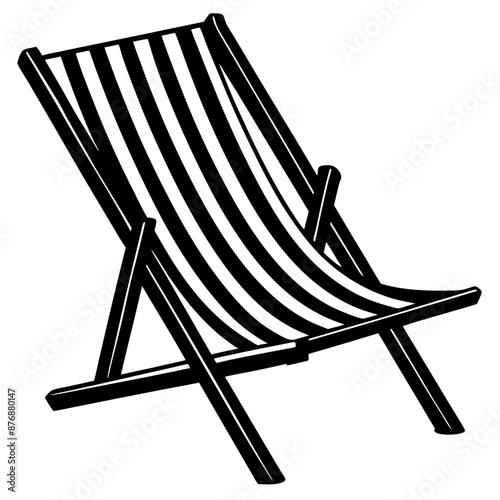 deck chair black silhouette art illustration