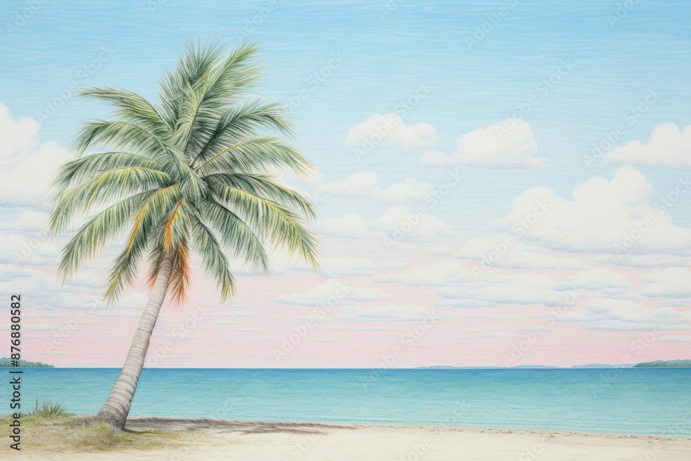 Fototapeta premium Beach tree sea outdoors.