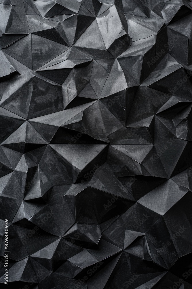 A close-up shot of a black wall covered with colorful paper triangles A close-up shot of a black wall covered with colorful paper triangles