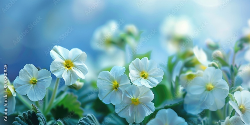 Obraz premium A detailed view of multiple white flowers