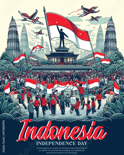 Indonesia Independence Day August 17 Hari Kemerdekaan Social Media Post Template Banner photo