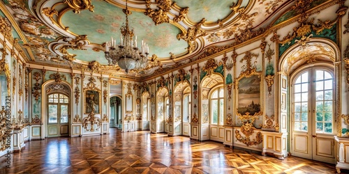 Rococo interior with ornate decorations, luxury, style, interior, decorations